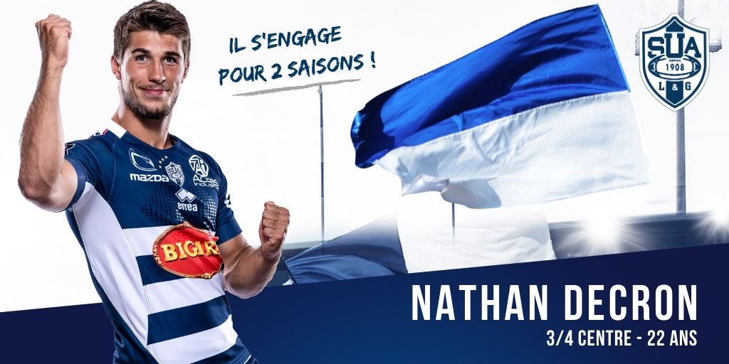 #Prolongation ✍🏼

Le Club se félicite de la signature de Nathan Decron dans son club formateur pour les deux prochaines saisons ! 

Un signe fort d’engagement pour notre jeune 3/4 Centre  ! 💪🏼⚪️🔵