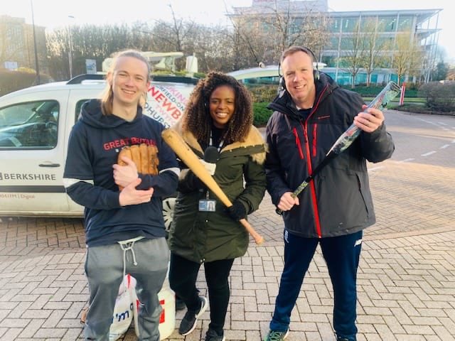 Our Coach @jakfordlane was invited to show off what Baseball and softball is all about on @bbcberkshire with @TimDellor #berkshire #baseball #britishbaseball #sportsrelief2020 #trysomethingnew #trysomethingdifferent #sportsengland