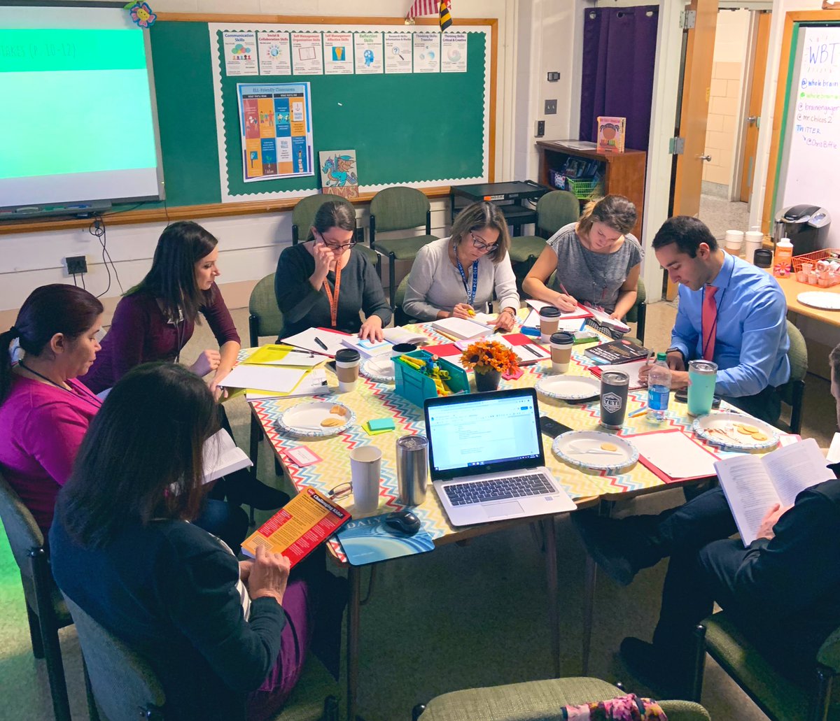 BetsyMWerner's tweet photo. Started our Whole Brain Teaching PLC today with some #AACPSAwesome teachers from @AnnapMSAACPS.  Biggest takeaway? “If a student’s whole brain is involved in learning, there isn’t any mental area left for challenging behavior.”  @MrsSchlegel_AMS @ChrisBiffle https://t.co/kwXD1yLDkc