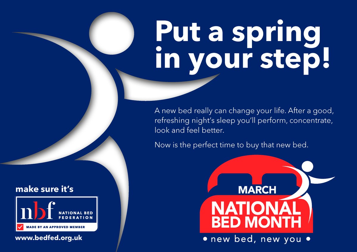 If you are one of the third of the population who hasn’t bought a bed for seven years or more, it’s time you thought about a new one as we get set to celebrate National Bed Month from March 1 bedfed.org.uk/march-is-natio…