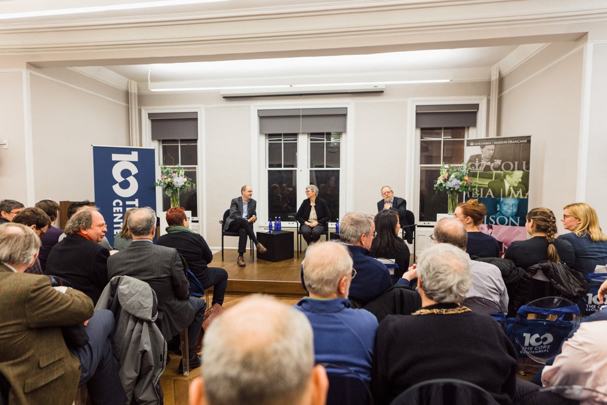 CC_Columbia's tweet photo. On Feb. 12, students and alumni joined David Denby CC'65, JRN'66 of the @newyorker in Maison Française for The Core: Change and Permanence in the 21st Century, a conversation with Professors Nicholas Dames and Julie Crawford. #CoreCentennial 

More photos: https://t.co/6mx0jRFPuW https://t.co/MRTL0MUka1