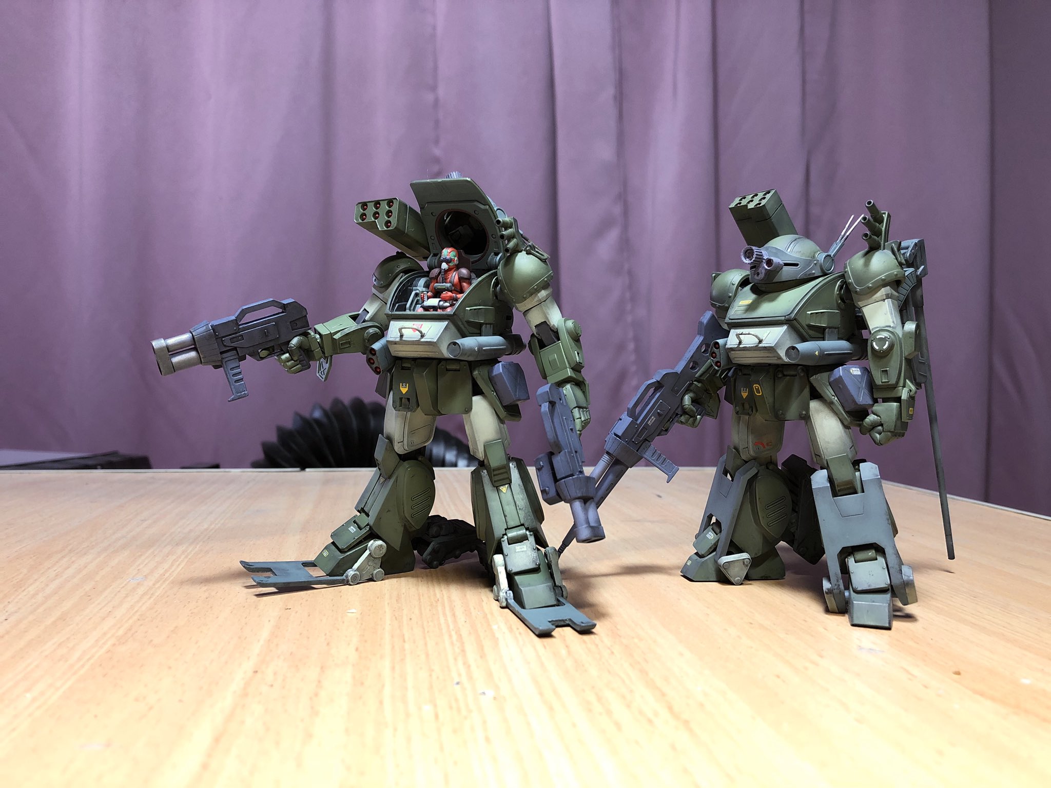 フライボーン21 1 35 バーグラリードッグ 1赫奕たる異端版 孤影再び版とりあえずチッピング的なものまで終わりました 孤影再び版はヘルメット無しのゴーグルにしたいけどそこまで技術ないです スコープドッグ ウェーブ ボトムズ