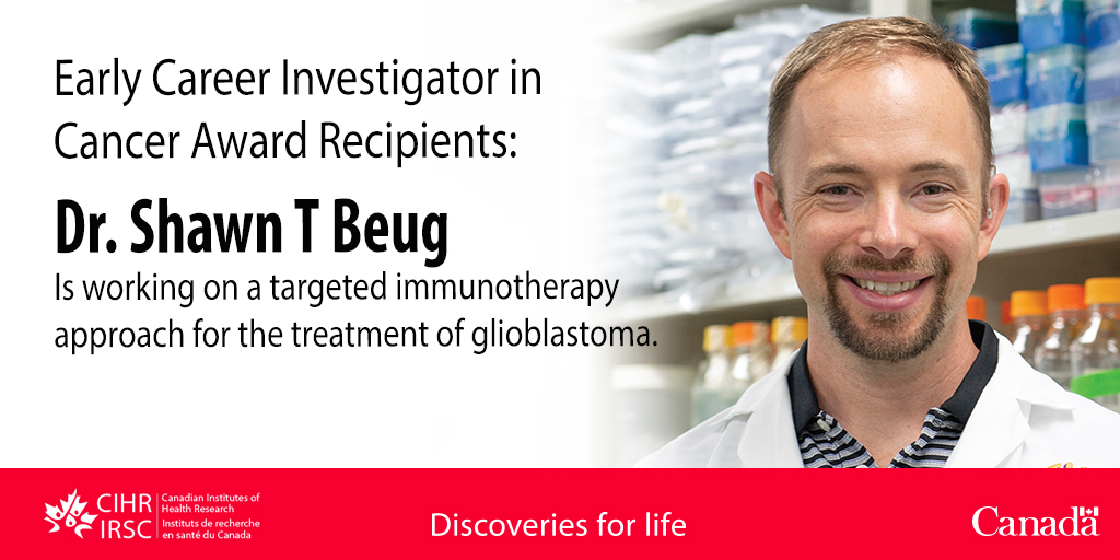 Congratulations to Dr. Shawn T Beug, recipient of a CIHR Early Career Investigator in Cancer Award! <a href="/CHEO/">CHEO Ottawa</a>