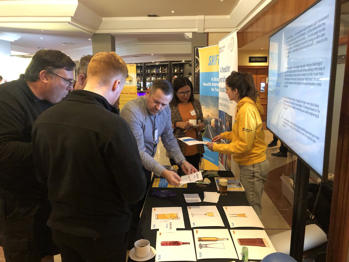 StacyClemes's tweet photo. We’re showcasing the ‘SHIFT’ trial today at DHL’s Transport Safety &amp; Compliance Forum. For more information on the trial, see: https://t.co/Xe0gWsnsxO #lboroSSEHS #ncsem #NIHRfunded https://t.co/8bDYefBtXj
