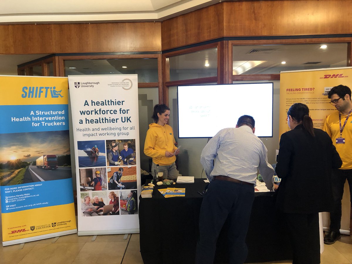 StacyClemes's tweet photo. We’re showcasing the ‘SHIFT’ trial today at DHL’s Transport Safety &amp; Compliance Forum. For more information on the trial, see: https://t.co/Xe0gWsnsxO #lboroSSEHS #ncsem #NIHRfunded https://t.co/8bDYefBtXj