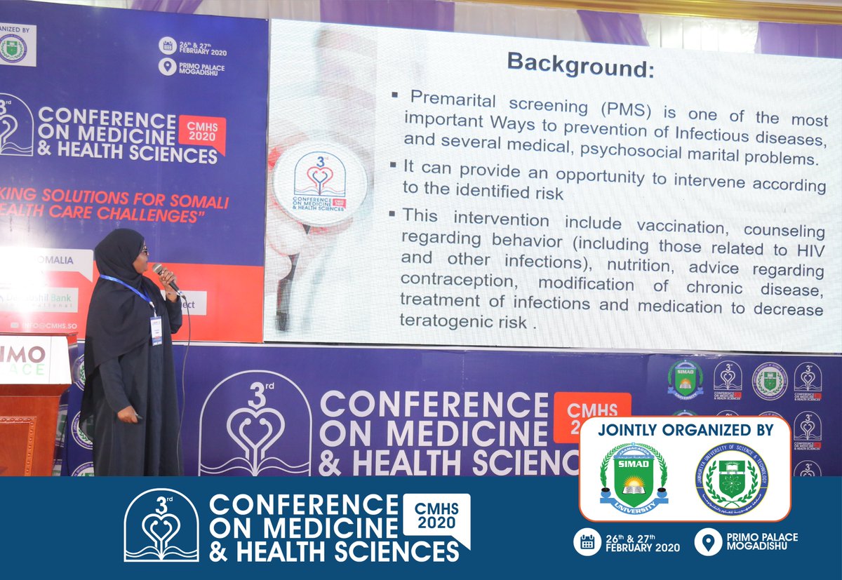 JamhuriyaUniv's tweet image. Now the presenters are sharing their research findings with the participants. Specially Healthcare systems and safety section.
#CMHS2020