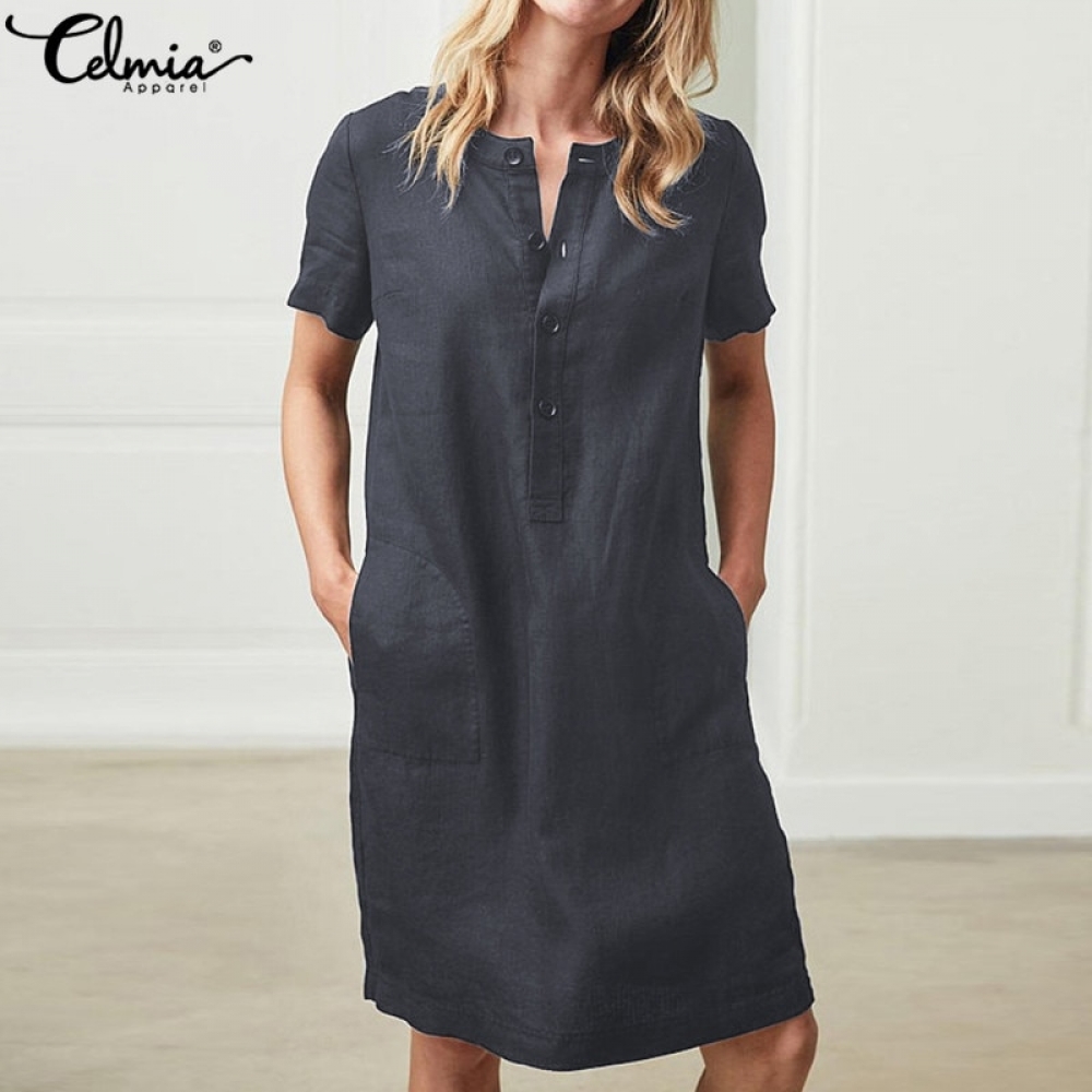 flipoxa's tweet photo. Summer Linen Dress 2019 Celmia Women Tunic Top Short Sleeve Shirt Button Female Vintage Casual Sundress Sarafans Vestidos S-5XL
Price: 16.00

Get yours here : https://t.co/b2LLoOlPHt
--

#love https://t.co/tZoo55vRrs