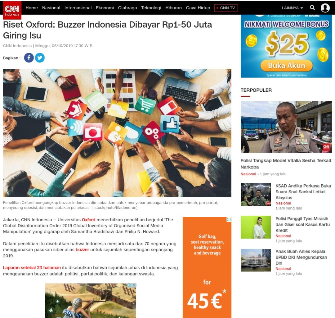 JackVardan's tweet photo. ‘Buzzer teams’ are a growing part of politics, helping to churn up religious and racial divides :

Source : https://t.co/6OfcVLSzOB

Riset Oxford: Buzzer Indonesia Dibayar Rp1-50 Juta Giring Isu :

Source : https://t.co/IESGTVtoMk https://t.co/nf0NpdpJUy