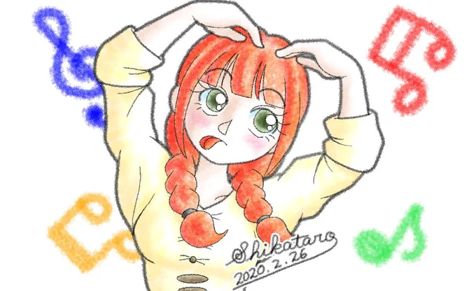 何も思いつかないので踊ってみた?
みたいな感じ?

#イラスト #オリジナル 