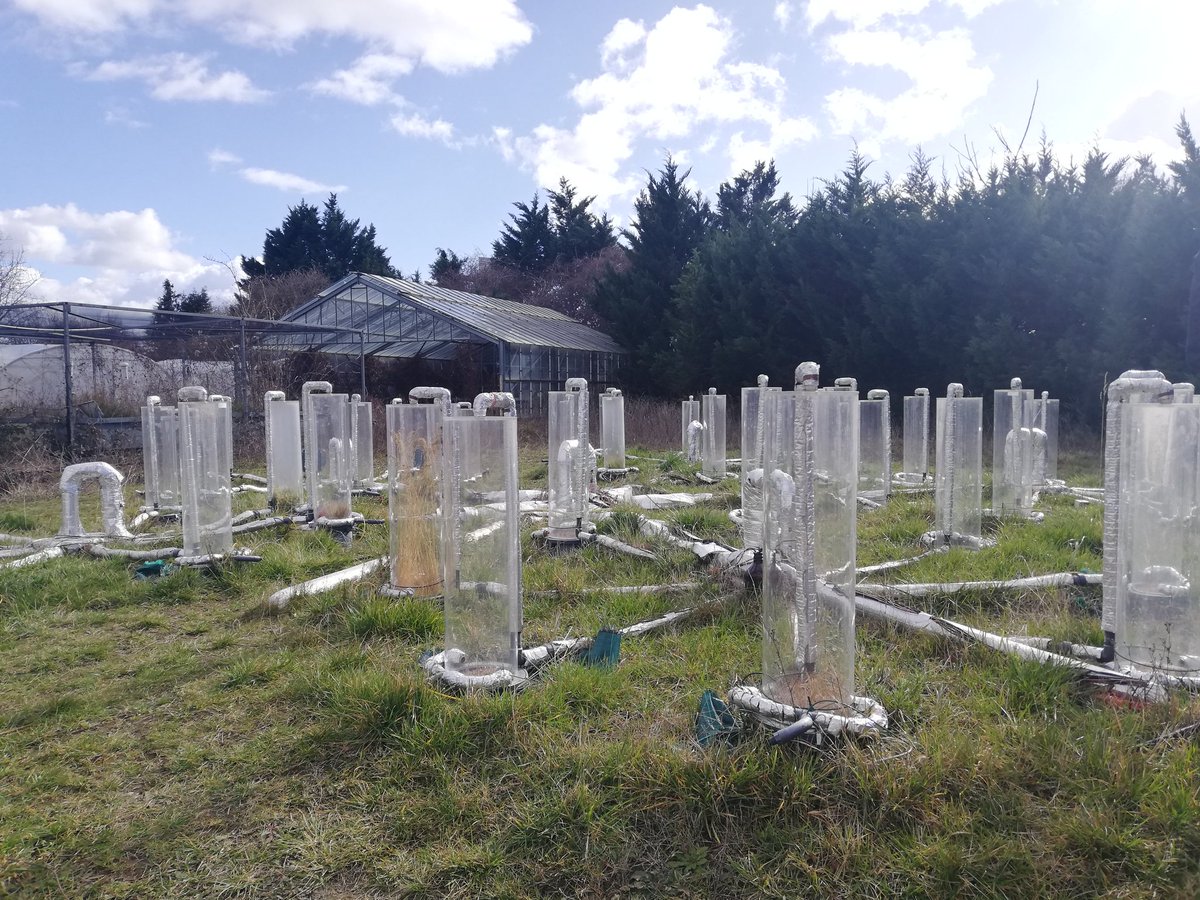 MAGGE_pH's tweet photo. Little tour around INRA to complete the #MAGGEpH meeting. Rain shelters, gas measuring trailers, chambers with 13 labelled carbon and tree physiology experiments https://t.co/cCK0xjg11r