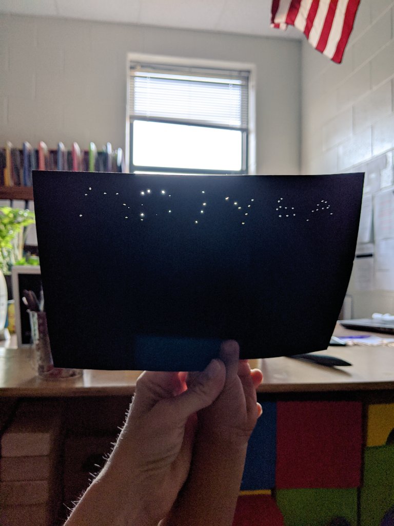 MrsRoberts_511's tweet photo. Our finished products.  Pre-K Constellations. #BeDoHaveGive #HastyPreK https://t.co/2cU8fVyWyJ