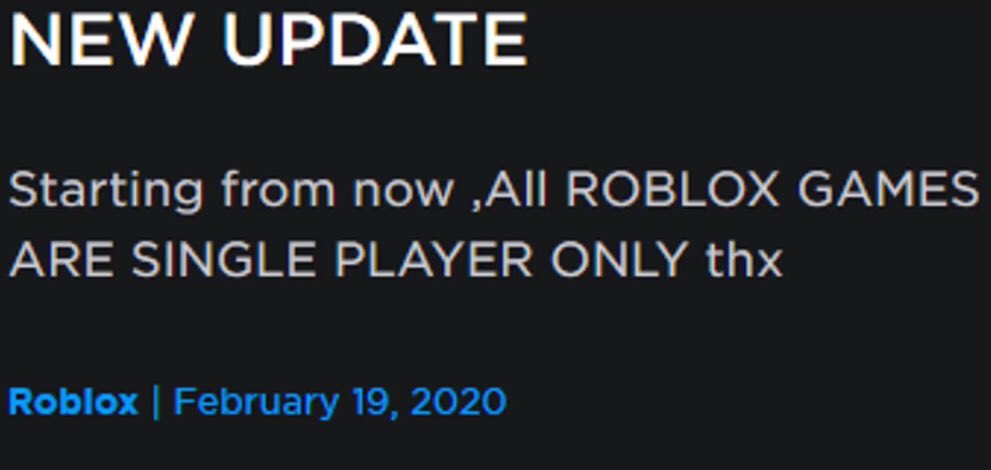 News Roblox On Twitter Roblox Has Removed Multiplayer You Cannot Play With Other Robloxs Anymore - roblox phone number nz