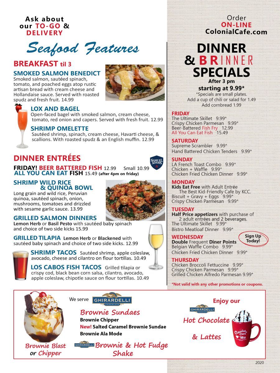 Colonial Cafe Lent Menu We Re Kicking Off Lent With A Special Seafood Menu Available At All 5 Cafe Locations Colonial Cafe Lent Menu We Re Kicking Off Lent With A Special Seafood Menu Available At All 5 Cafe Locations