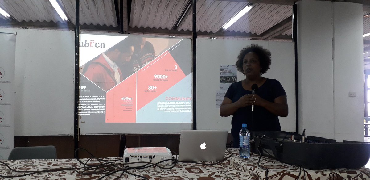 aomenya's tweet photo. #AAKBuildTalk @uonbi @Arch_KE Award Winning Architect Reel Shawl presenting her work. Focusing on creative use of local materials, building people and innovation within a local context. https://t.co/ZFIWmOR16h