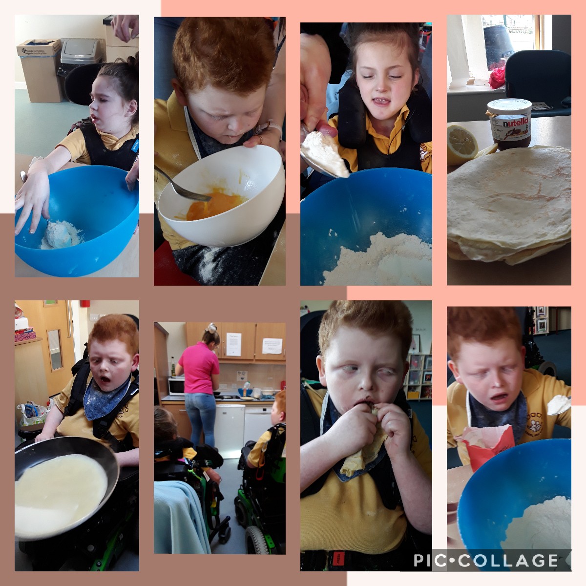 YsgolPenCoch's tweet photo. Pancake day!! Making, smelling, tasting...... eating #hawksclass https://t.co/Nm7bWlL2sN
