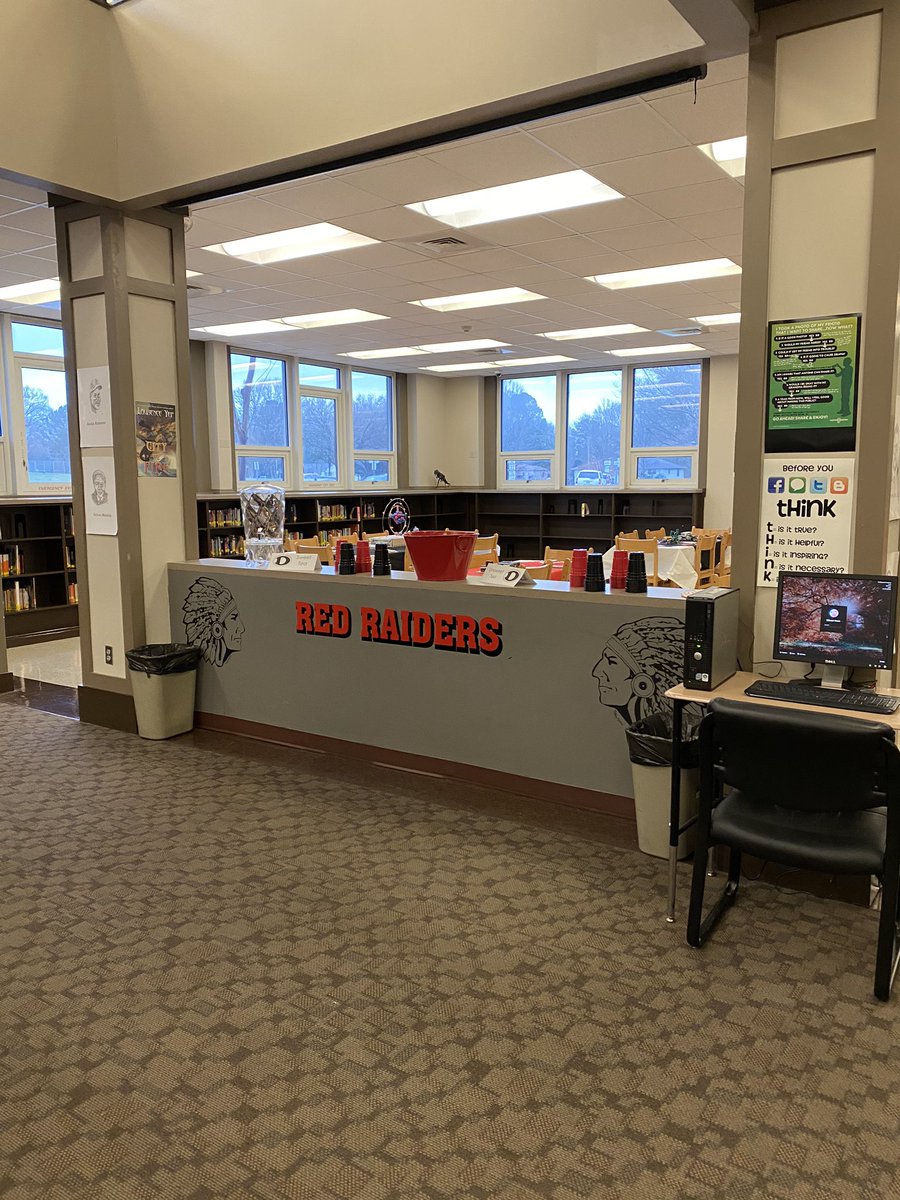 Big shout out to our PTO leader, Mrs. Shipley, Ms. Sims, and students for transforming our library for our special luncheon today.