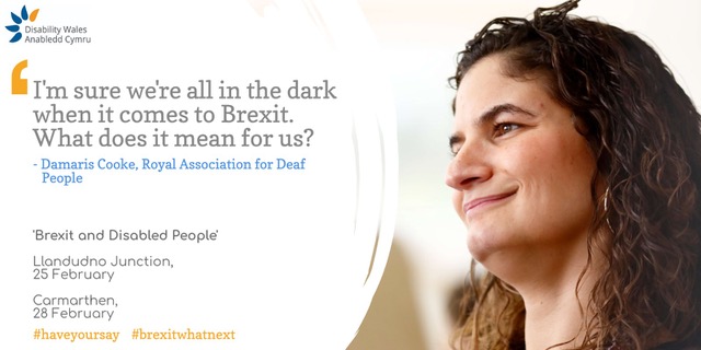 DisabilityWales's tweet photo. Thanks to everyone who joined us at our 'Brexit and Disabled People' event in North Wales yesterday. We look forward to seeing more at our event in Carmarthen on Friday. #BrexitWhatnext #HaveYourSay
https://t.co/9Lq2UJU3mS https://t.co/U1U37jShRC