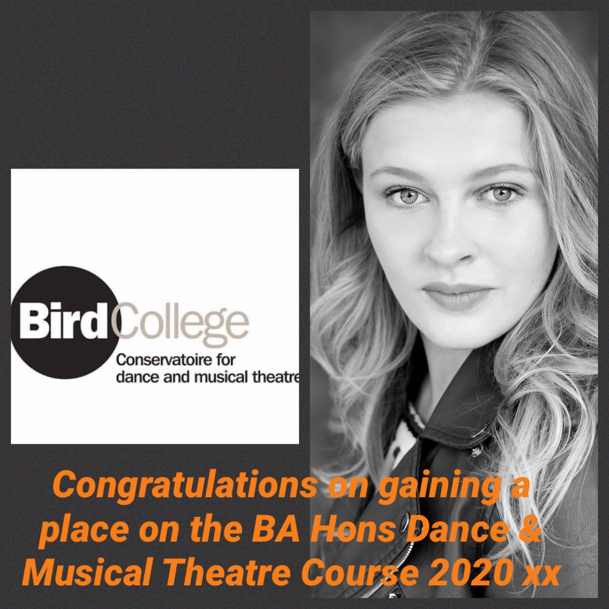 RobynAcademy's tweet photo. Congratulations @CharlotteRoseM4 on you successful audition at @BirdCollegeUK https://t.co/YihGQDnXPe