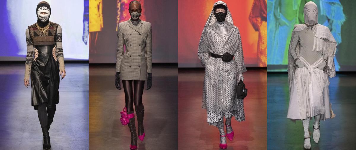 Madamefigaro's tweet photo. Fashion Week Paris : les masques visionnaires de Marine Serre à l'ère du coronavirus 
#Actu #Mode #Défilés #FashionWeekParis #PFW #MarineSerre 
>> https://t.co/mzZ46O1Mx7 https://t.co/RJGzvNJGtR