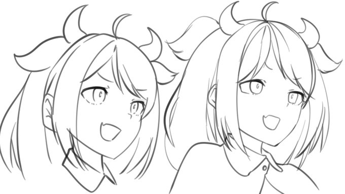 ロアちゃんで描き分け練習。
どっちも使っていけそうかな～ 