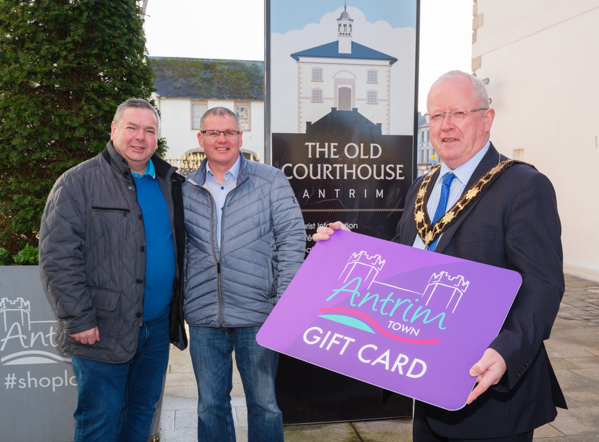 Earlier today, Mayor Alderman John Smyth launched the upcoming Antrim Gift Card.

The Gift Card will work just like a store gift card &amp; will be accepted at various registered town centre businesses, including retail outlets, restaurants, salons &amp; more. More details coming soon!