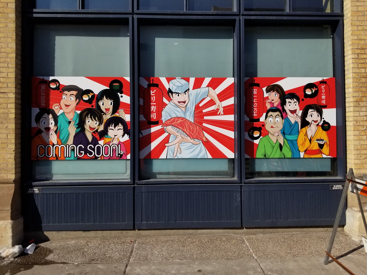 We could not be more excited about the future opening of Billy Sushi in the North Loop! Check out the window graphics our team installed in preparation!