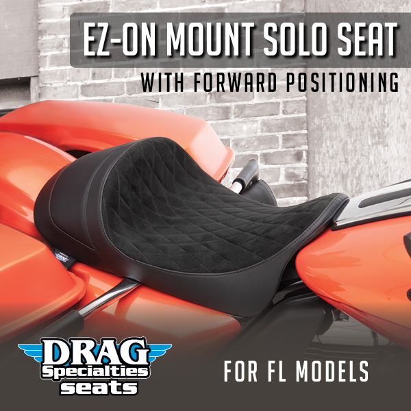 Check out our new EZ-ON Mount Solo seat with forward positioning. Perfect for those FL riders with a shorter inseam. Available in 6 styles - head to our website to see them all seats.dragspecialties.com/products/?prod…
#soloseat #flrider