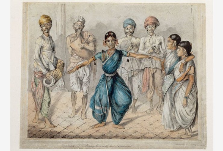 Dance Nautch- as it was called?colonial men were amused by this art of dance & music of Indiagirls seems so young? even by 13 they are stage masters?Dancing girls & musicians from Madras, a drawing by Christopher Green, c.1800  @britishlibrary