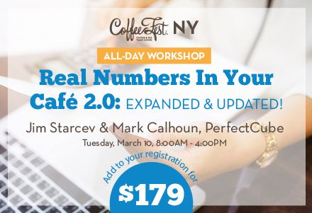 CoffeeFestShow's tweet photo. Jim Starcev and Mark Calhoun of @PerfectCubeData will ease all your worries about data with this #wednesdayworkshop feature, 'Real Numbers In Your Café 2.0: Expanded &amp; Updated'! Click below to sign up for this engaging workshop at #coffeefestny 2020!

https://t.co/z9jWJGJvYM https://t.co/Jfz8to8s7v