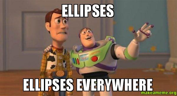 text: "Ellipses, ellipses everywhere"