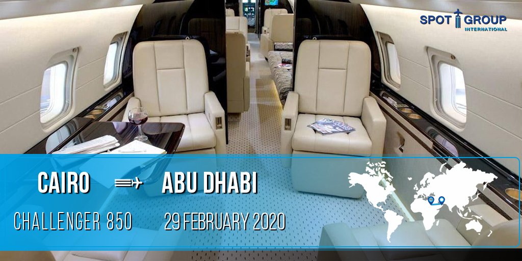 Spot_Group's tweet photo. Check our empty leg availability from #Cairo city to #AbuDhabi, onboard of #Challenger850.
For more destinations and more flights, head to our website: https://t.co/YJpXsvLeGH
For booking, please, contact: sales@flyspotair.com
#EmptyLeg #bizav #jetavailability #Egypt #UAE https://t.co/4tEEnAN7Kw