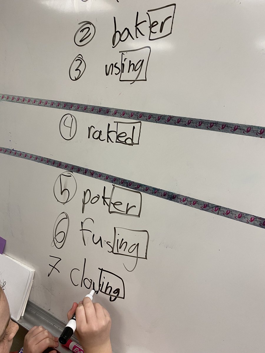 AcostaBarbs's tweet photo. Applying our “drop the e” rule! #HESsoars #gcisdLIT #teachers https://t.co/vaka6oks1b
