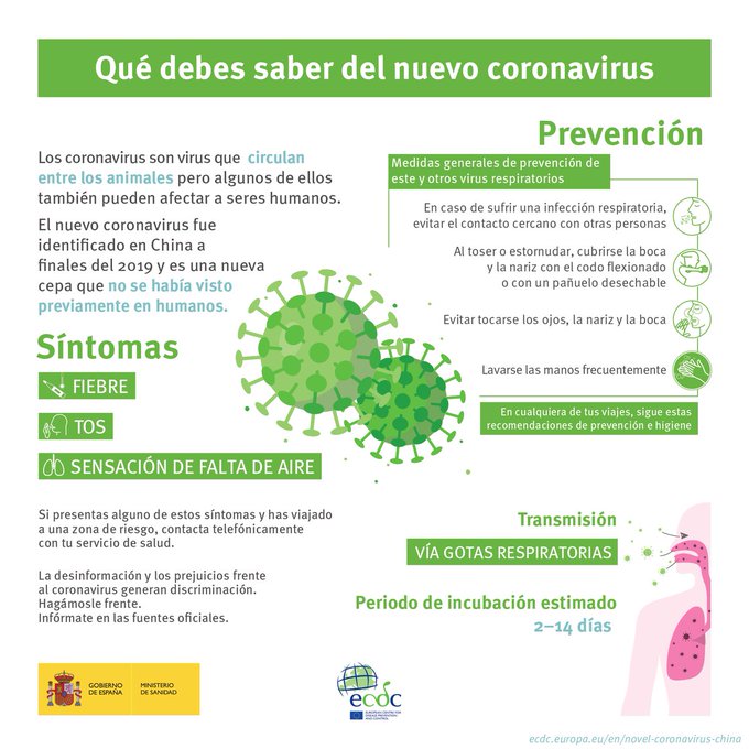 quironPREV's tweet photo. #CoronavirusESP: 

🔸 Qué es el COVID-19
🔸 Cómo afecta a la población
🔸 Síntomas
🔸 Medidas de #prevención

Conoce toda la información aquí https://t.co/Y1fcPSOPTJ vía @sanidadgob https://t.co/wOA2BYSGDn
