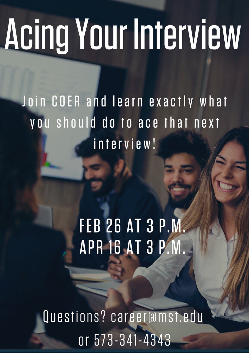 ✨Acing Your Interview✨
Join COER today at 305 Norwood Hall at 3 pm for a professional development presentation discussing how to ace your next interview! See you there!
#ProfessionalDevelopment #COER #InterviewStrategies #AceYourInterview