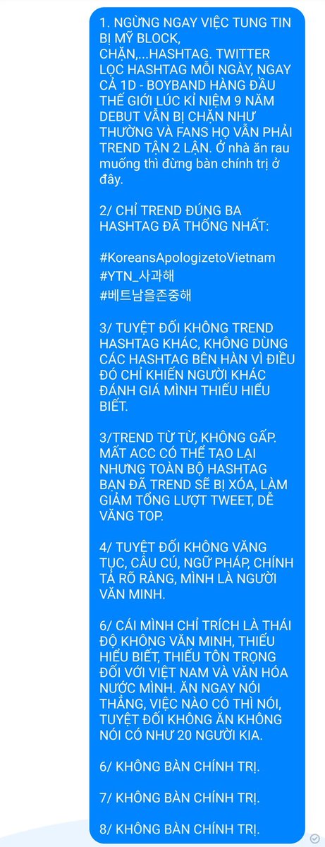 haiyen76137599's tweet photo. #KoreansApologizetoVietnam
Các bác tweet đúng nha 
#YTN_사과해 
Chúng ta là người Việt Nam , chúng ta là những con người văn minh 
#베트남을존중해 https://t.co/JG6qLb1pM7