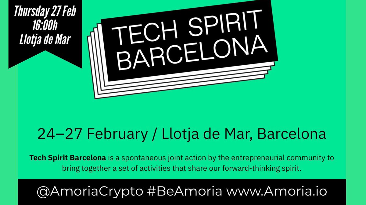 AmoriaGlobal's tweet photo. Tomorrow we will be there 16h 🌟 “#Blockchain & #CryptoCurrency, a love Story” ❤️❤️❤️
#TechSpiritBarcelona @bcntechcity @AmoriaCrypto #BeAMORIA #newcryptocurrency #Barcelona @cambrabcn @presscambrabcn https://t.co/7S8BvHOHK8