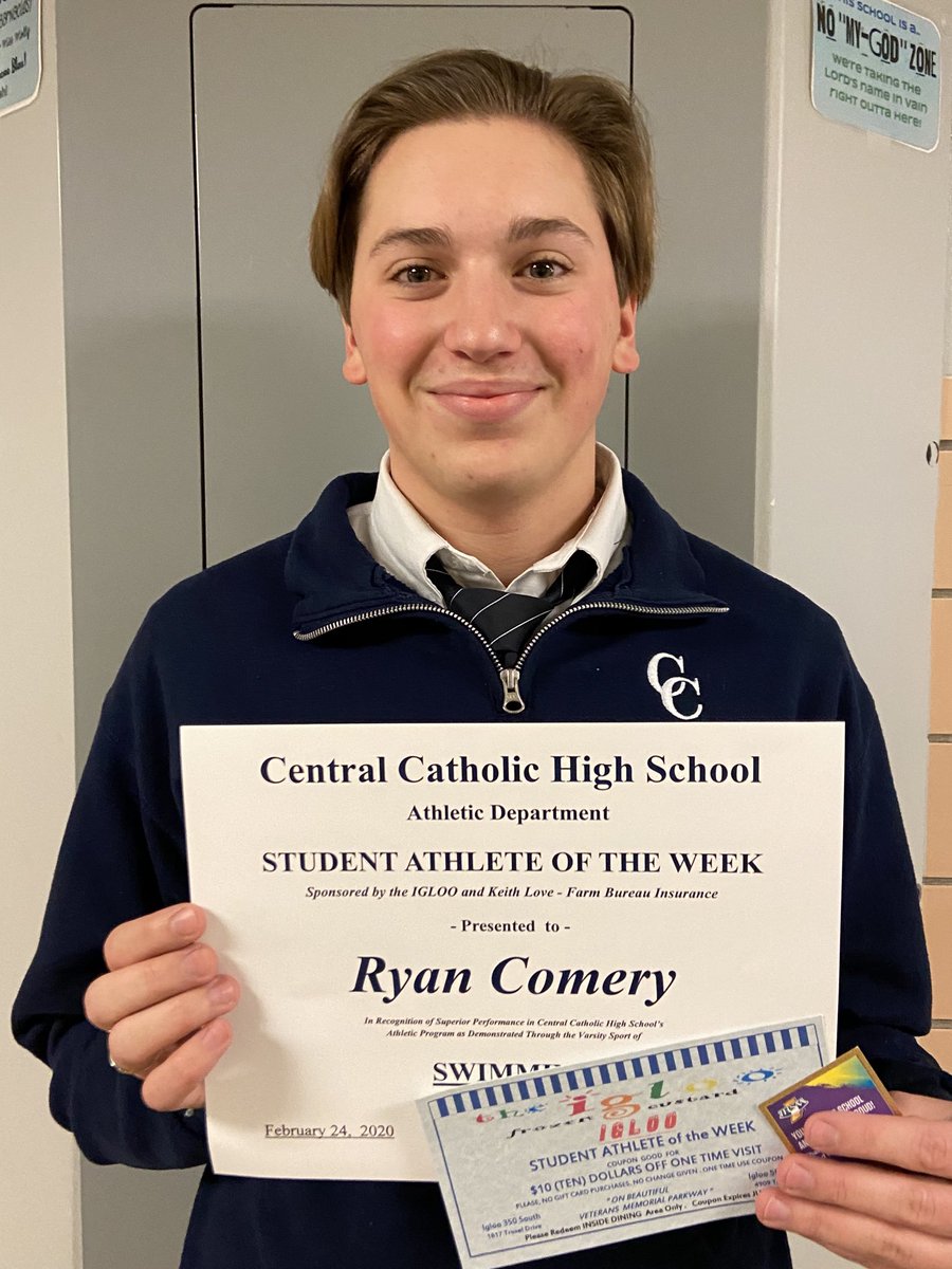 LCC_Athletics's tweet image. Athlete of the Week presented by ⁦@IglooTweets⁩ @keithlove4537 is Jr. Ryan Comery. Ryan is a 3 yr letter winner of swimming. Earned 19 points during Sectionals. Ryan had personal best times in 500 &amp;amp; 200 Free. Placed 7th Med Relay &amp;amp; 4th 400 Free Relay. #faceofsportsmanship