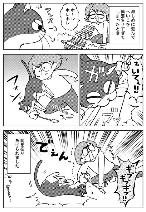 人間のどこをどう攻撃すれば効果があるか分かっていた猫。 