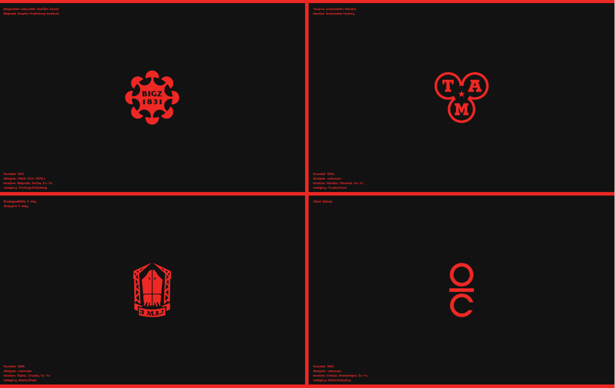 ucllc's tweet image. Today on Brand New (Linked): Ognjen Ranković has been collecting logos from ex-Yugoslavia, designed between 1918 - 1992, publishing them as the Yugo.Logo project, noting their designer, category, and year underconsideration.com/brandnew/archi…