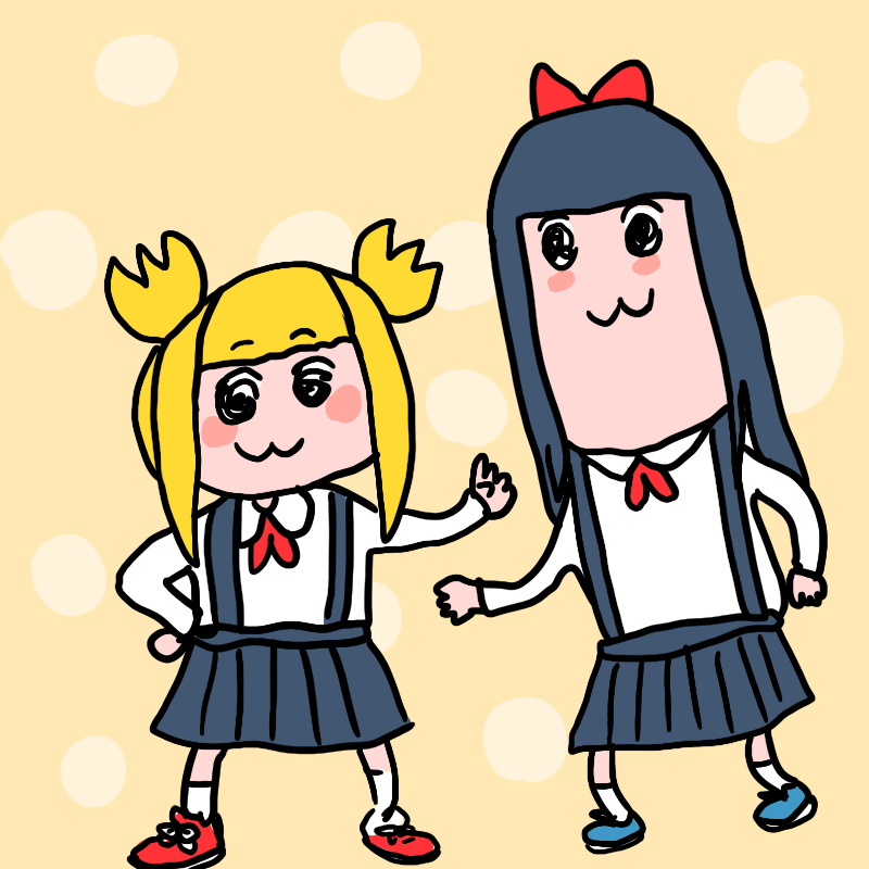 ピピ美 ,ポプ子 「うろおぼえポプ子とピピ美 」|くまみねのイラスト