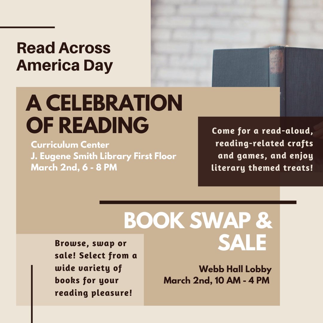ECSUEdu's tweet photo. Join Sigma Tau Delta and Eastern's Aspiring Educator's as they celebrate Read Across America Day with two events on March 2nd! https://t.co/eGKz004wPv