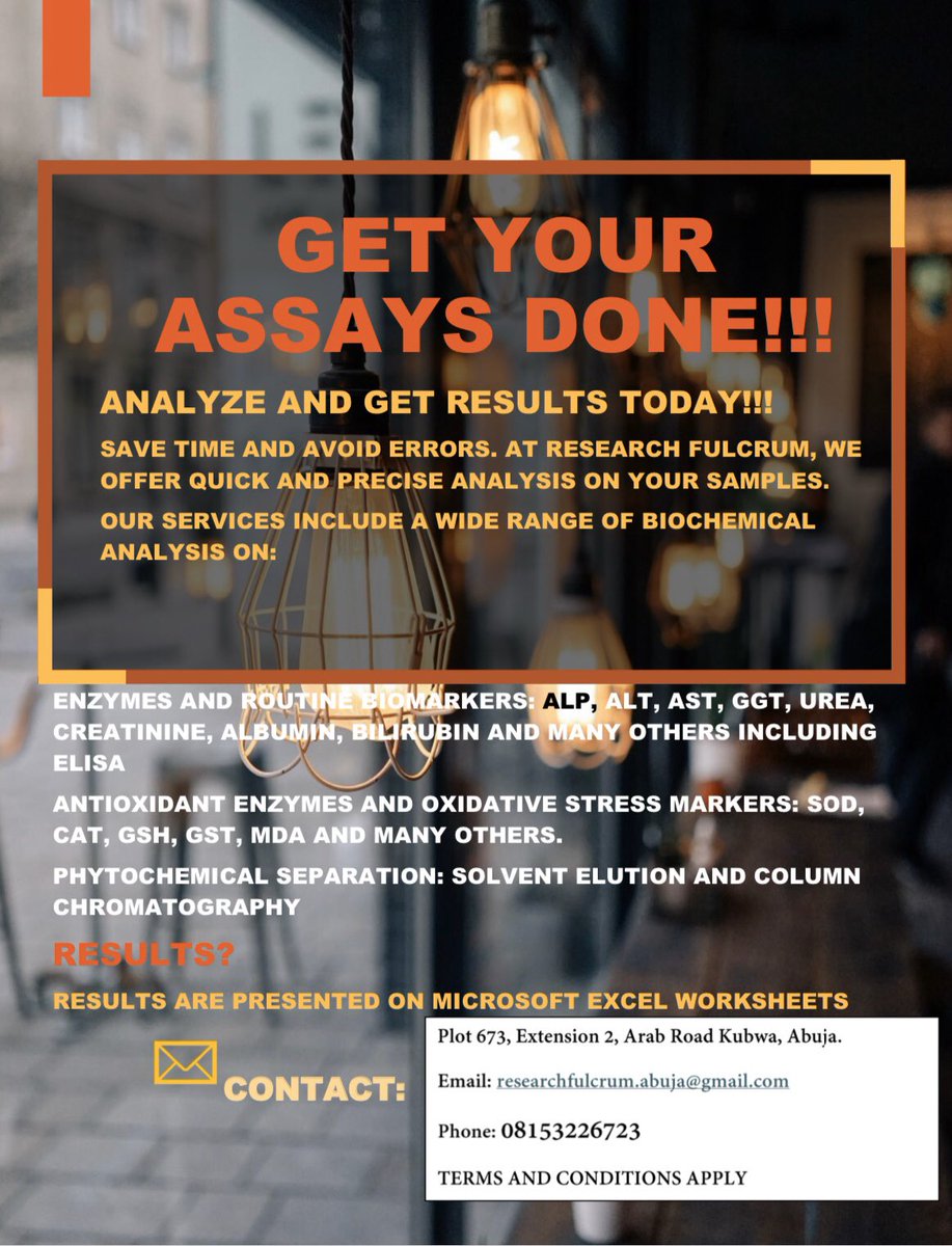 itz_Esjay's tweet image. If you’re a Biochemist, a biochemistry student or any related, CHECK THIS! Get through with your PROJECT bench work ASAP! #ABU #zaria #BUK #kano #Uniabuja #Fct #Atbu #bauchi #jos #Unijos #Futminna #minna  please help relay RT! someone on your TL needs this. And I need them