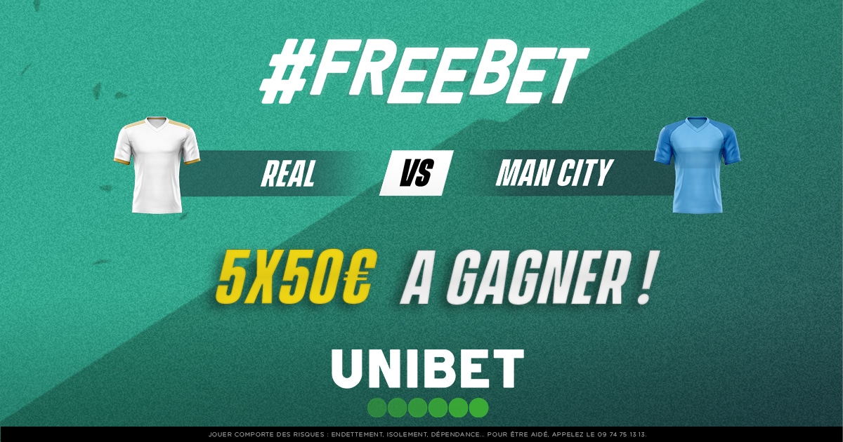 UnibetFrance's tweet photo. ⚽ Quel sera le score exact de la rencontre  ?

➡ RT + Pseudo + Follow @UnibetFrance + #FreebetUnibet 
⏰ Fin du jeu à 21h00
🍀 TAS Jeudi

#TeamParieur #RMAMCI https://t.co/woFAAqMYax