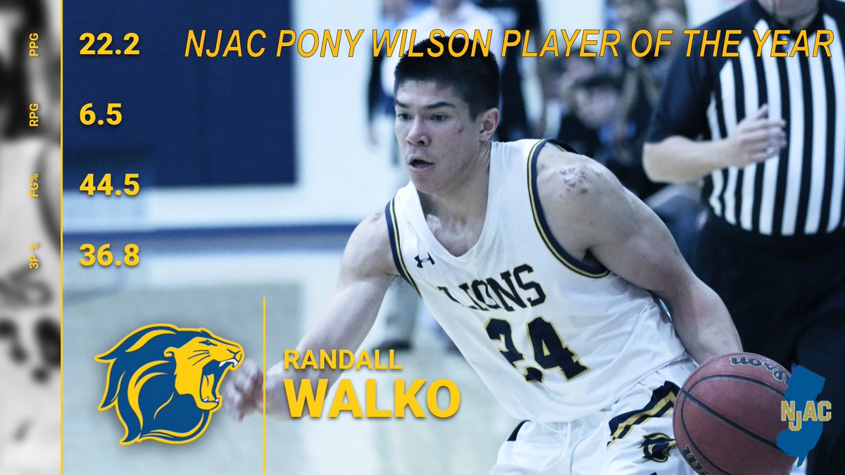 Congratulations to Randall Walko of <a href="/TCNJMBB/">TCNJ Men’s Basketball</a> for being named <a href="/NJACSports/">NJAC Sports</a> Pony Wilson Player of the Year! Walko  is TCNJ's first NJAC Player of the Year honoree since Derick Grant in 2004-05. #TCNJ #LionPride #PlayerOfTheYear #IceBergSlim #d3hoops 🦁🔥🏀
