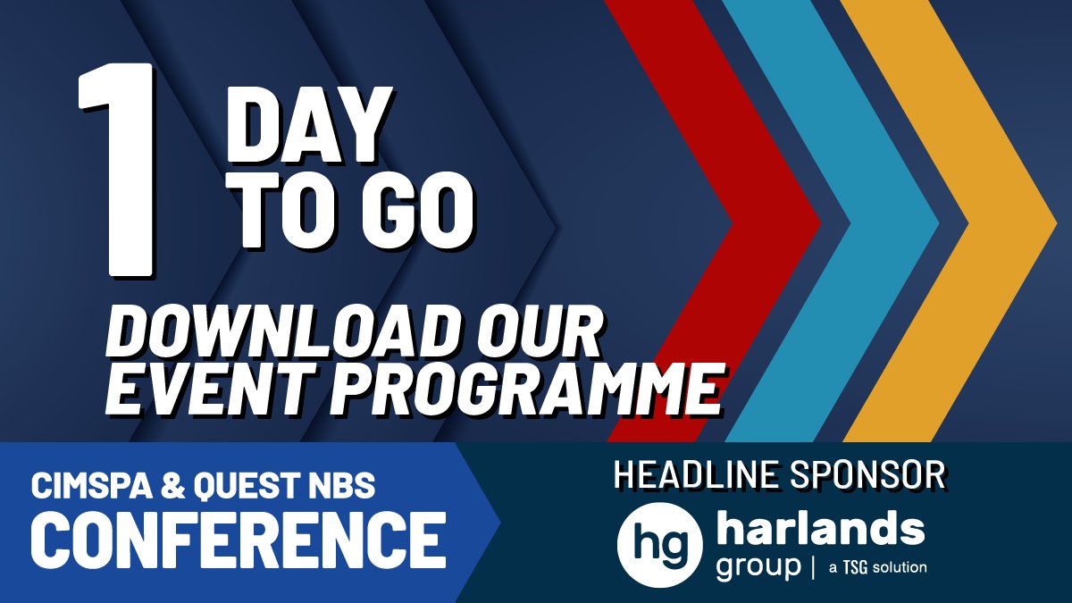 QuestInLeisure's tweet photo. One day to go until the @cimspa and @QuestInLeisure NBS Conference is officially underway! Are you joining us at Pride Park Stadium? Let us know down below which sessions you're looking forward to.
Download the programme here: https://t.co/BNcdcWs7OP #sportconference https://t.co/xy1h480B1f