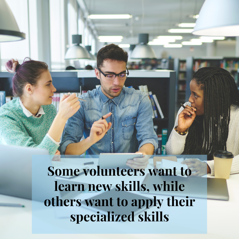 VolunteerCanada's tweet photo. Today, more and more people want to learn or apply specific skills to their volunteer work. Learn how your organization can engage skills-based volunteers: https://t.co/YgDBIV5iYs https://t.co/sSS5KSiW1G