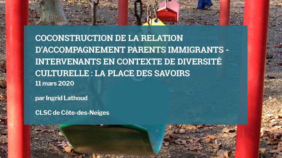 EquipeMETISS's tweet photo. Conférence : Coconstruction de la relation d'accompagnement parents immigrants / intervenants en contexte de diversité culturelle: la place des savoirs
Ingrid Lathoud
11 mars, CLSC Côte-des-Neiges
Webinaire : https://t.co/CQJAIPbpQf
Plus ➡️https://t.co/RN2AqhmRoE
@CIUSSS_COMTL https://t.co/6daqDE5qRr
