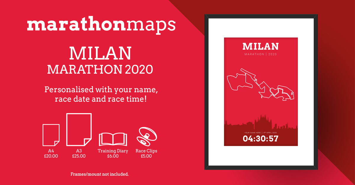 marathonmaps's tweet photo. Remember your 2020 @milanomarathon  Milan Marathon with a course poster personalised with your name, race date and race time available in 2 sizes (A4 &amp; A3) and a choice of 6 colours all with free UK delivery! https://t.co/2BJqjzjShY #MilanMarathon #Marathon #Milan #MarathonMaps https://t.co/Gersja9z1x