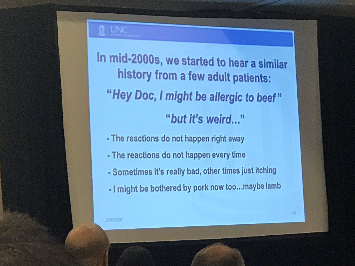 ticknologylab's tweet photo. ‘Where’s the beef?’ @scott_commins talks about #alphaGal / meat allergy caused by a tick bite at #vectorweek2020. @TBCU2018 @SawyerProducts #allergy #chronicillness https://t.co/sp3hb3dy9n