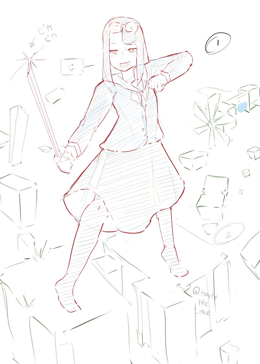I thought it would be fun to sketch Kanamori from eizouken in a sword pose, but now I regret it
well at least it's a true rkgk lol #Eizouken 